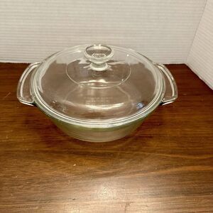 VTG Anchor Hocking 1.5qt Clear Glass Casserole Dish with Lid Oven/Microwave